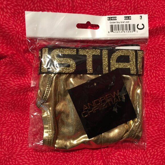 Andrew Christian Golden Boy Brief Jock Size LARGE 🆕🩲🌟 - Picture 11 of 12